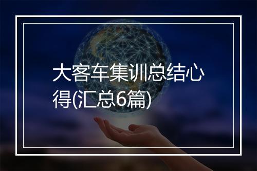 大客车集训总结心得(汇总6篇)