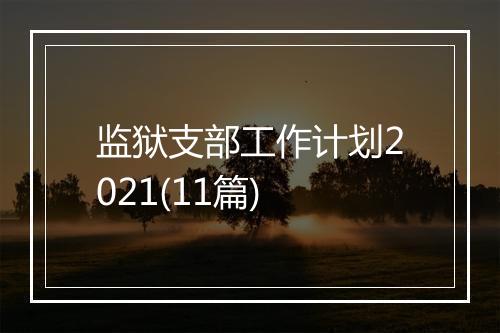 监狱支部工作计划2021(11篇)