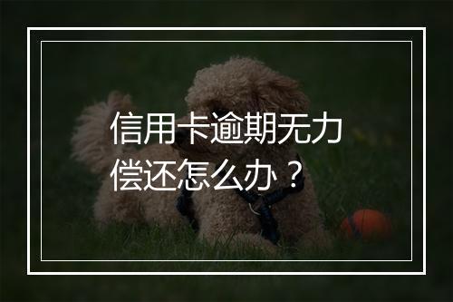 信用卡逾期无力偿还怎么办？