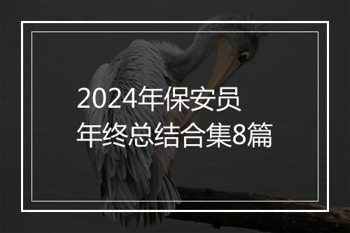 2024年保安员年终总结合集8篇