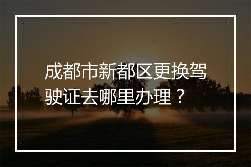 成都市新都区更换驾驶证去哪里办理？