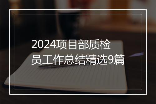 2024项目部质检员工作总结精选9篇