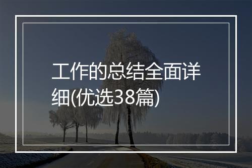 工作的总结全面详细(优选38篇)
