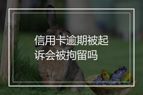 信用卡逾期被起诉会被拘留吗