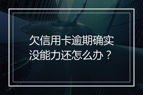 欠信用卡逾期确实没能力还怎么办？