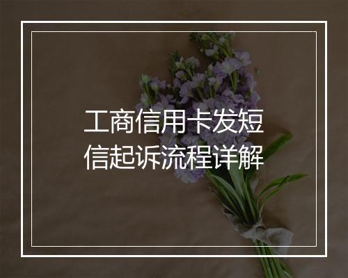 工商信用卡发短信起诉流程详解