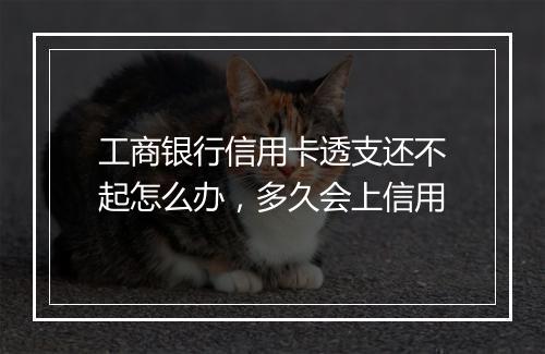 工商银行信用卡透支还不起怎么办，多久会上信用