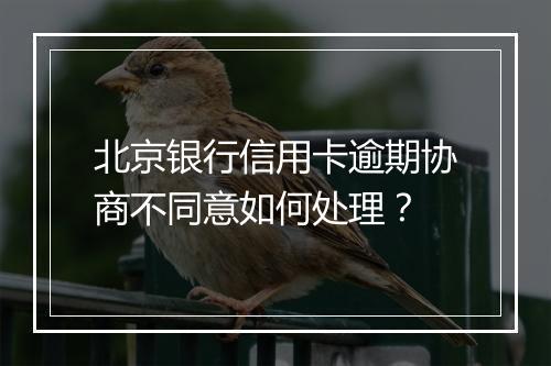 北京银行信用卡逾期协商不同意如何处理？
