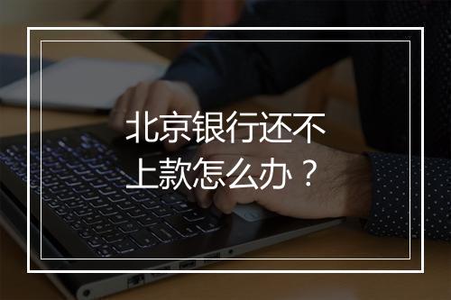 北京银行还不上款怎么办？