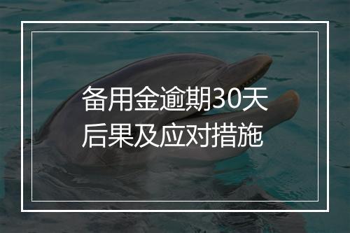 备用金逾期30天后果及应对措施