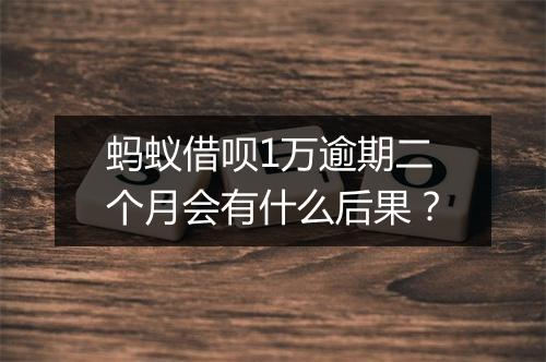 蚂蚁借呗1万逾期二个月会有什么后果？