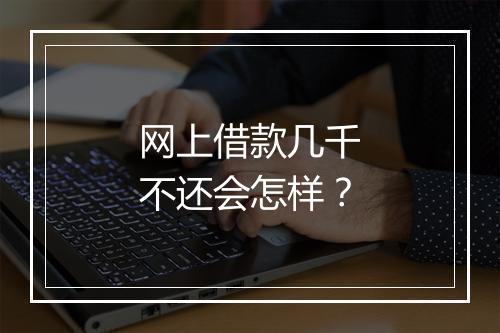 网上借款几千不还会怎样？