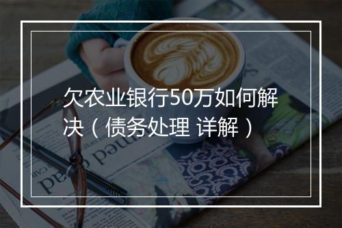 欠农业银行50万如何解决（债务处理 详解）