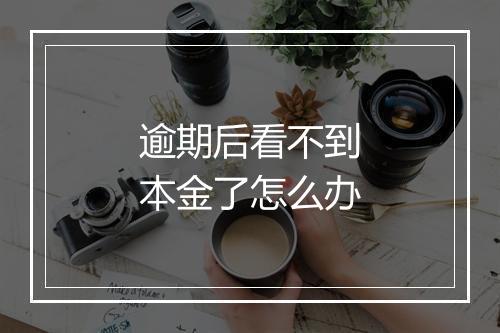 逾期后看不到本金了怎么办