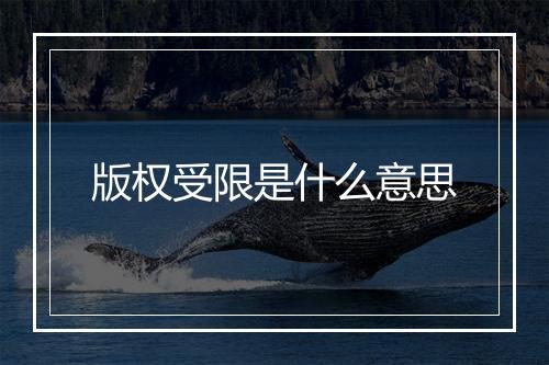 版权受限是什么意思