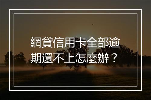 網貸信用卡全部逾期還不上怎麼辦？