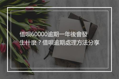 借唄60000逾期一年後會發生什麼？借唄逾期處理方法分享