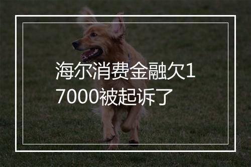 海尔消费金融欠17000被起诉了