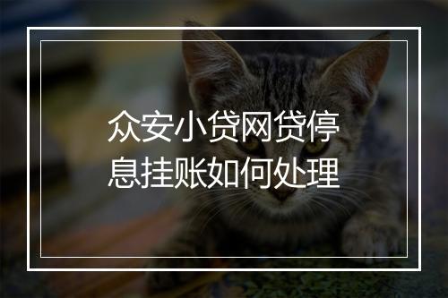 众安小贷网贷停息挂账如何处理
