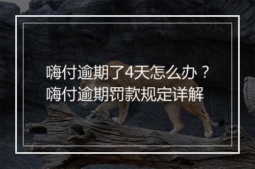 嗨付逾期了4天怎么办？嗨付逾期罚款规定详解