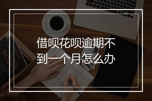 借呗花呗逾期不到一个月怎么办