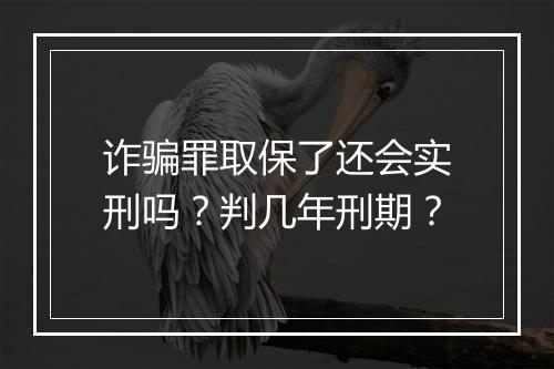诈骗罪取保了还会实刑吗？判几年刑期？