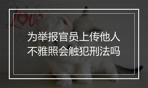 为举报官员上传他人不雅照会触犯刑法吗