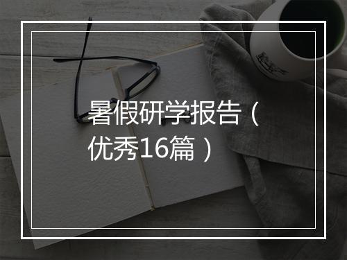 暑假研学报告（优秀16篇）