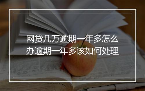 网贷几万逾期一年多怎么办逾期一年多该如何处理