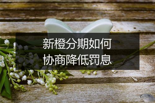 新橙分期如何协商降低罚息
