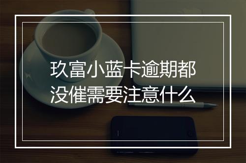 玖富小蓝卡逾期都没催需要注意什么