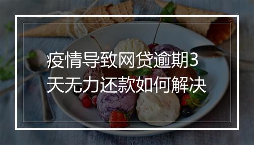 疫情导致网贷逾期3天无力还款如何解决