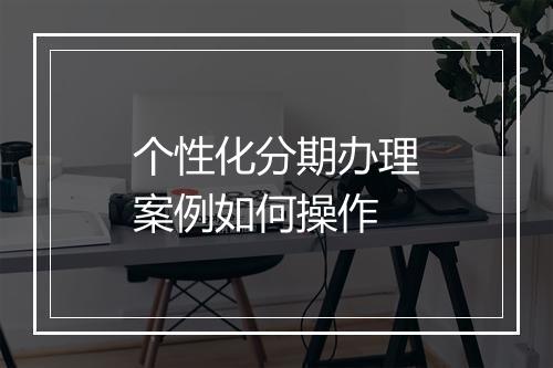 个性化分期办理案例如何操作