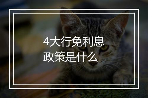 4大行免利息政策是什么