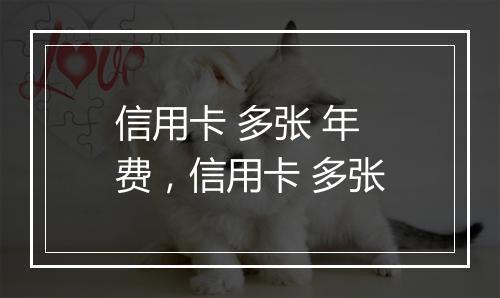 信用卡 多张 年费，信用卡 多张