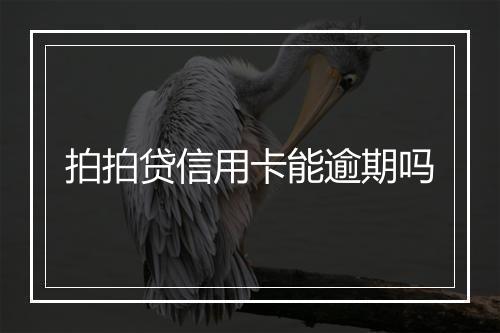 拍拍贷信用卡能逾期吗