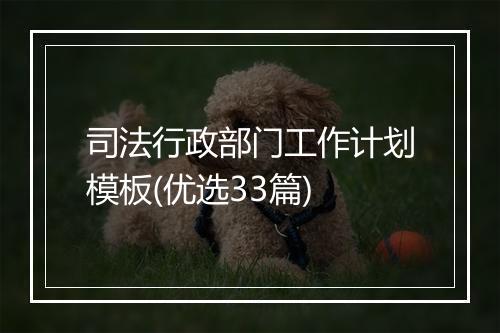 司法行政部门工作计划模板(优选33篇)