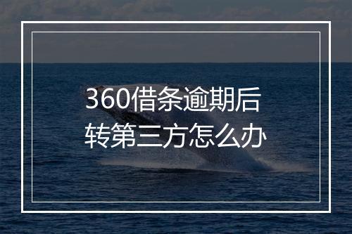 360借条逾期后转第三方怎么办
