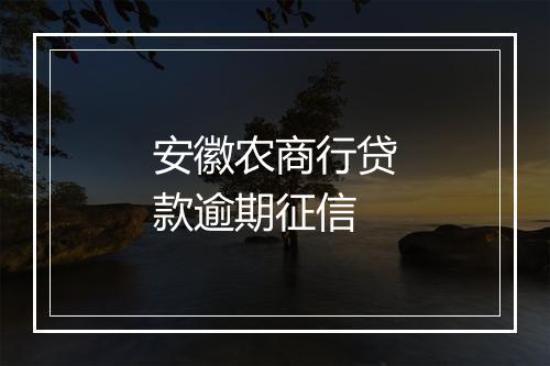 安徽农商行贷款逾期征信