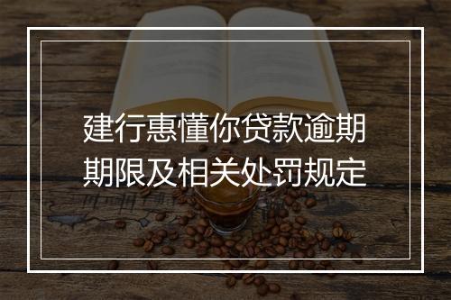 建行惠懂你贷款逾期期限及相关处罚规定