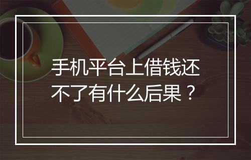 手机平台上借钱还不了有什么后果？