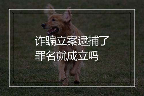 诈骗立案逮捕了罪名就成立吗