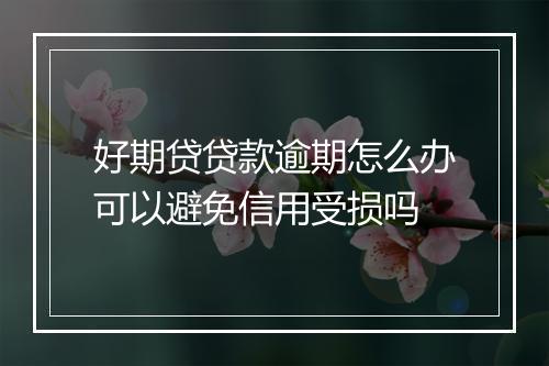 好期贷贷款逾期怎么办可以避免信用受损吗