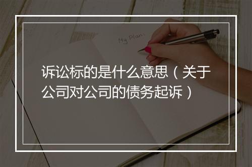 诉讼标的是什么意思（关于公司对公司的债务起诉）