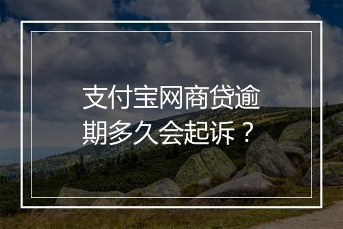 支付宝网商贷逾期多久会起诉？