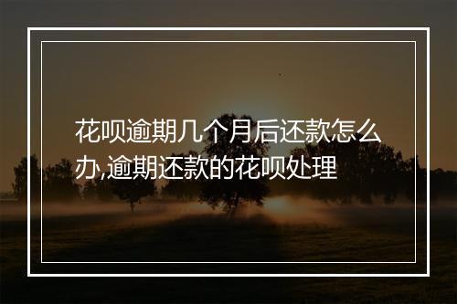 花呗逾期几个月后还款怎么办,逾期还款的花呗处理