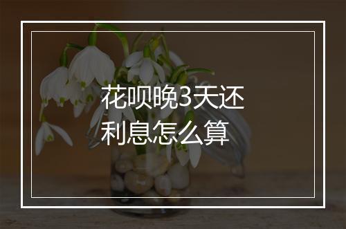 花呗晚3天还利息怎么算