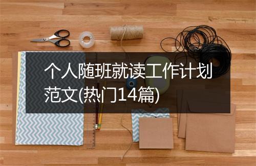 个人随班就读工作计划范文(热门14篇)