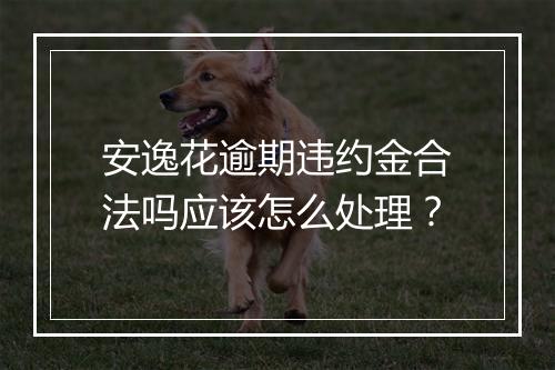 安逸花逾期违约金合法吗应该怎么处理？