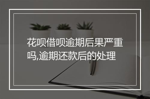 花呗借呗逾期后果严重吗,逾期还款后的处理